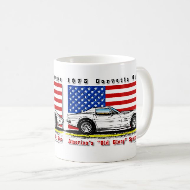 Taza 1973 de café del cupé del Corvette (Anverso derecho)