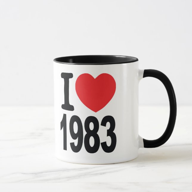 Taza 1983 de café del amor de la reunión I de (Derecha)
