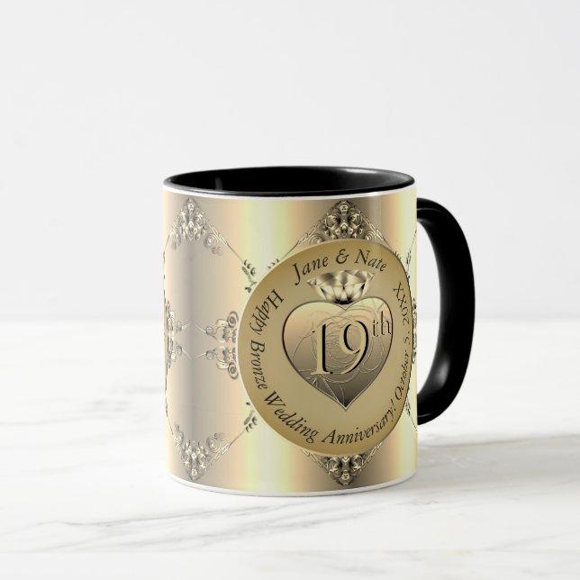 Taza 19.º Boda de bronce (color) (Anverso derecho)