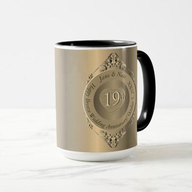 Taza 19 o 8° Aniversario del Boda de Bronce (Anverso derecho)