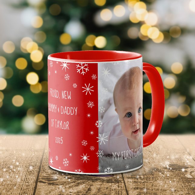 Taza 1.ᵉʳ Navidades Personalizado bebé foto nueva mamá  (Subido por el creador)