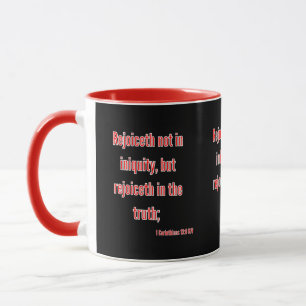 Taza 1 Corintios 13:6 Escritura Biblia de dos tonos
