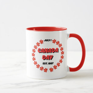 Taza 1 de julio Día de Canadá Este. 1867