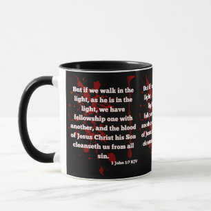 Taza 1 Juan 1:7 Caminata de versos de la Biblia a la lu