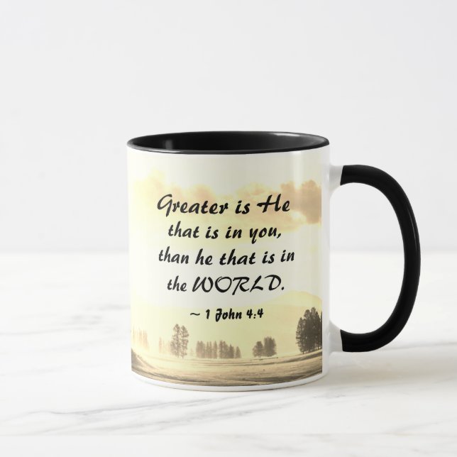 Taza 1 Juan 4:4 Mayor es el que está en ti (Derecha)