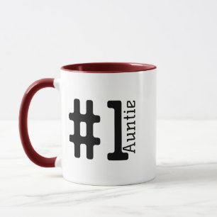 Taza #1 Mejor Tía Café Personalizado Mug 11oz Rojo