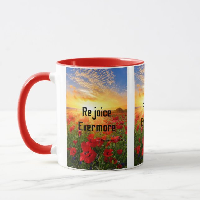 Taza 1 Tesalónica 5:16 Escritura Biblia 2-tono Mug (Izquierda)