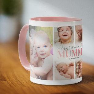 Taza 1er Día de la Madre Collage de Fotos Mamá