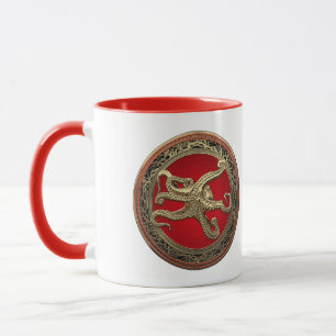 Taza [200] Opulpo sagrado de oro en postura defensiva