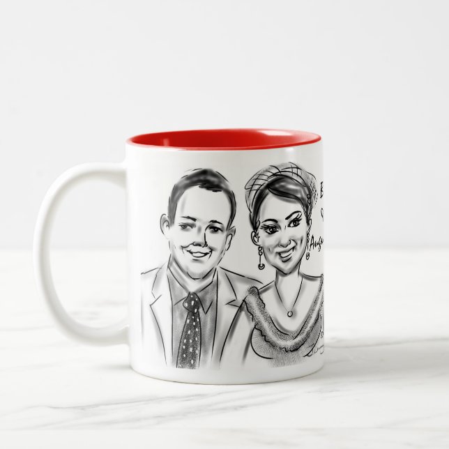 Taza 2014b de la caricatura de la boda de Bretaña (Izquierda)