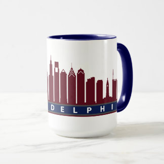Taza 2019 del horizonte de Philly en marrón