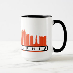 Taza 2019 del horizonte de Philly en naranja y