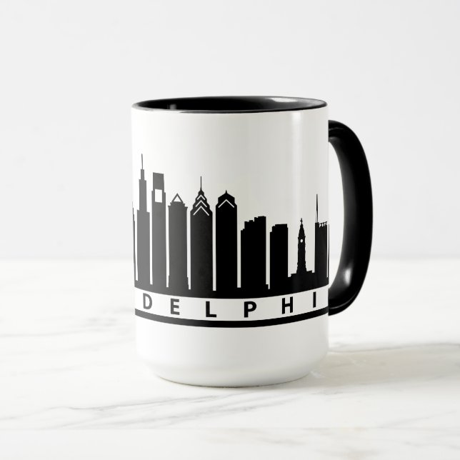 Taza 2019 del horizonte de Philly en negro (Anverso derecho)