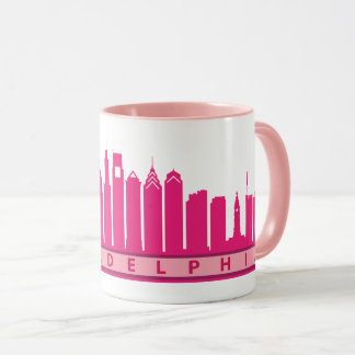 Taza 2019 del horizonte de Philly en rosa