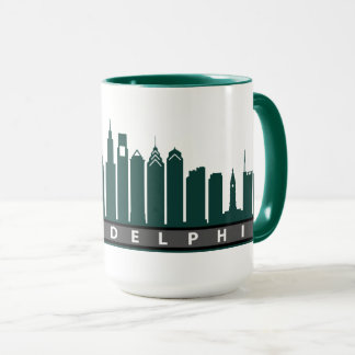 Taza 2019 del horizonte de Philly en verde