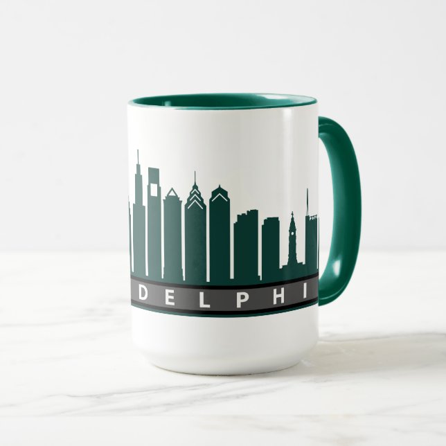 Taza 2019 del horizonte de Philly en verde (Anverso derecho)