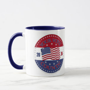 Taza 2024 Bandera de EE. UU. Su voto cuenta