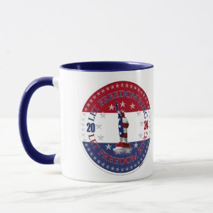 Taza 2024 Estatua de la Libertad Rojo y Azul Déjese que