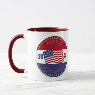Taza 2024 Por Dios y por el país con la bandera de los