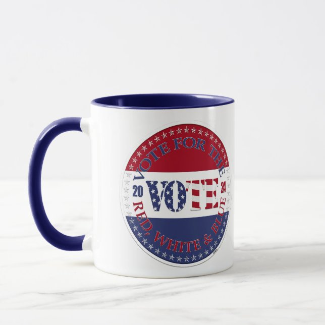 Taza 2024 Votación Por El VOTO De La Bandera Azul Roja  (Izquierda)