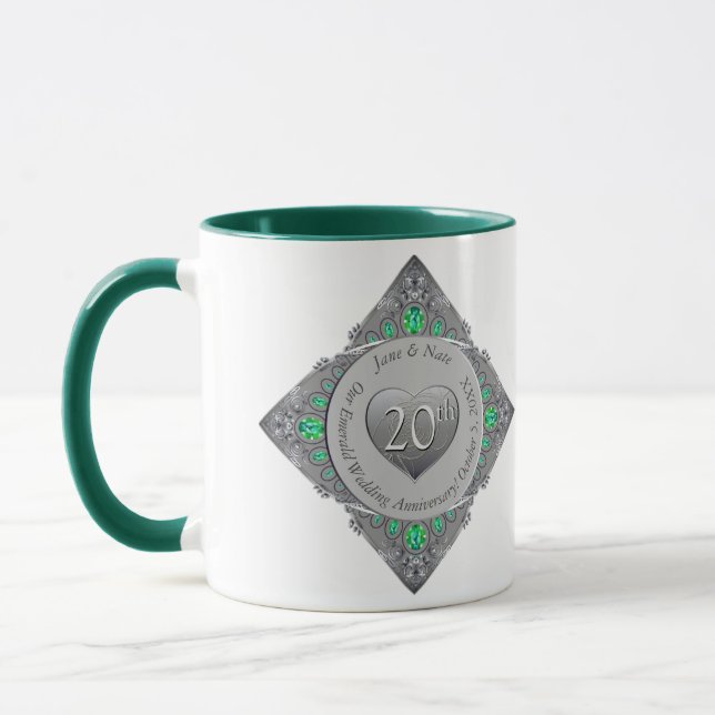 Taza 20.º Aniversario del Boda Esmeralda (Izquierda)