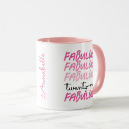 Taza 21 cumpleaños 21 y fabuloso con Name Mug