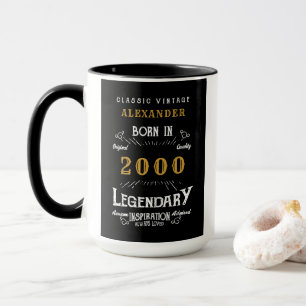 Taza 21er cumpleaños nacido en 2000 leyenda personaliza