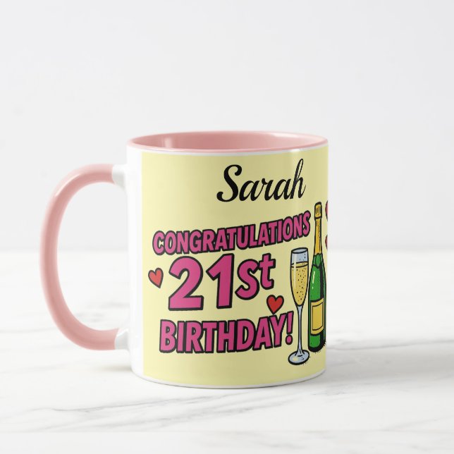 Taza 21st Birthday coffee mug  (Izquierda)