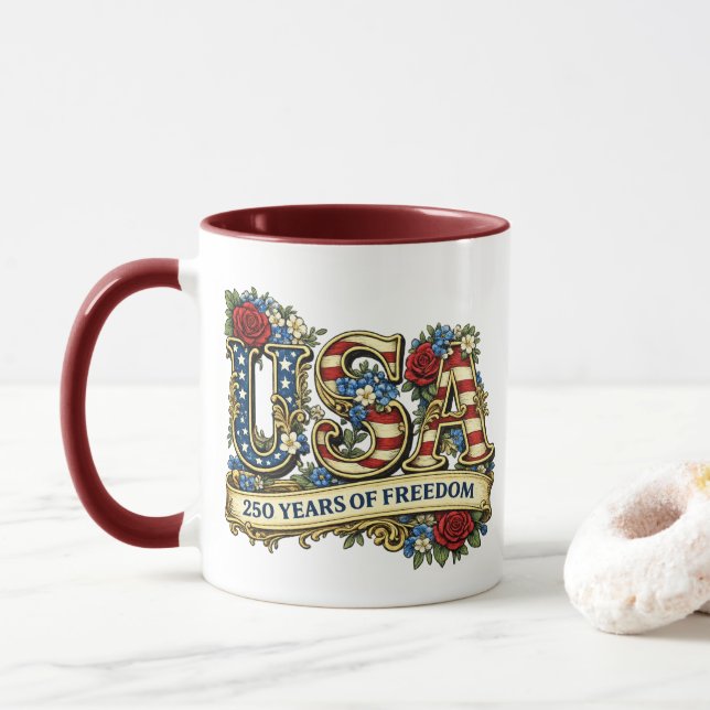 Taza 250º Aniversario de EE. UU. (Con donut)