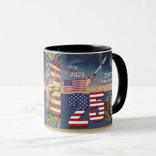 Taza 250º Aniversario EE. UU., Bandera Americana / Patr