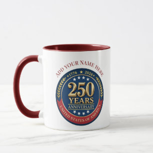 Taza 250º Aniversario USA Patriótico 1776–2026
