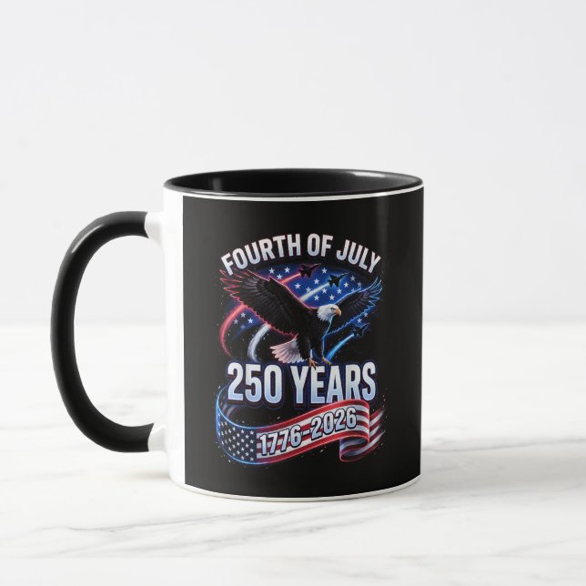 Taza 250 Aniversario EE. UU. 1776-2026 Patriótico Ameri (Izquierda)