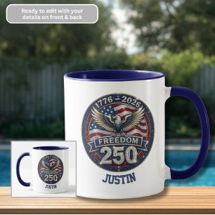 Taza 250 años 1776-2026 Café Águila de la Libertad