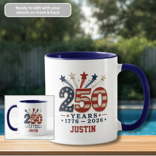 Taza 250 Años Estrellas Fugaces 1776-2026 Café