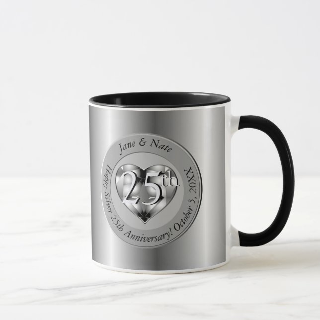 Taza 25.º Aniversario del Boda de Plata (Derecha)
