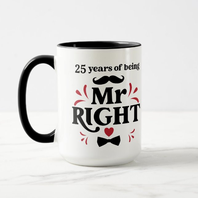 Taza 25 años de ser el Sr. Aniversario del Marido Derec (Izquierda)