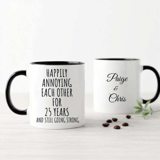 Taza 25th Anniversary Funny Silver Mug for Couples (Subido por el creador)
