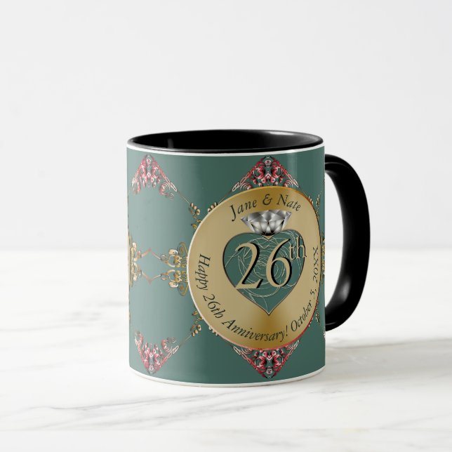 Taza 26.º/cualquier aniversario Boda (Anverso derecho)