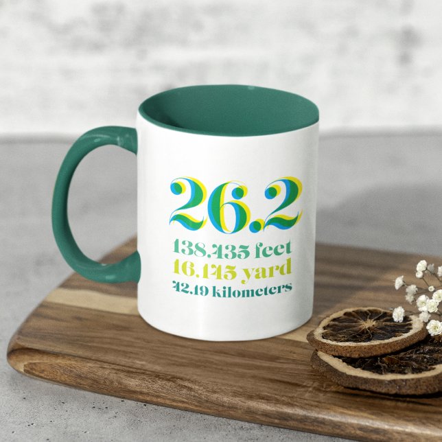 Taza 26,2 Miles Maratón Verde Distancia De Correr (Subido por el creador)