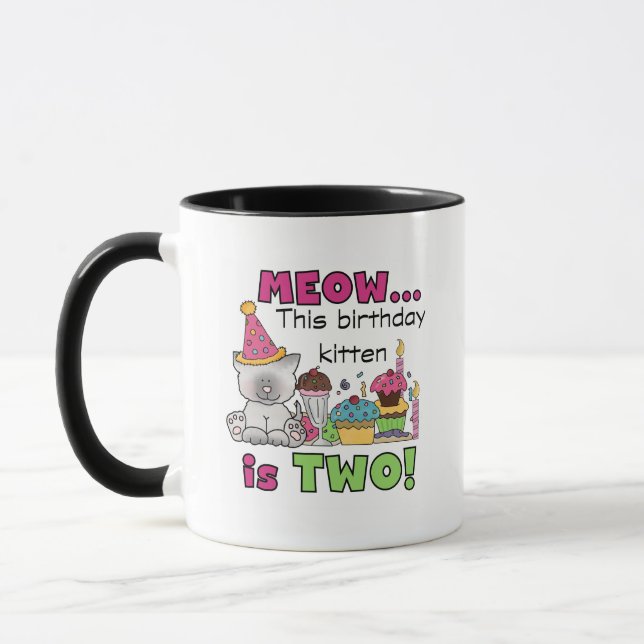Taza 2.º gatito de cumpleaños camisetas y regalos (Izquierda)