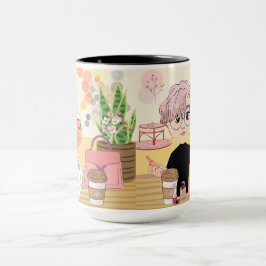 TAZA 2 AMIGOS EN EL CAFÉ