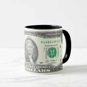 TAZA 2 BILLETES DE DÓLAR Y A DIME-F