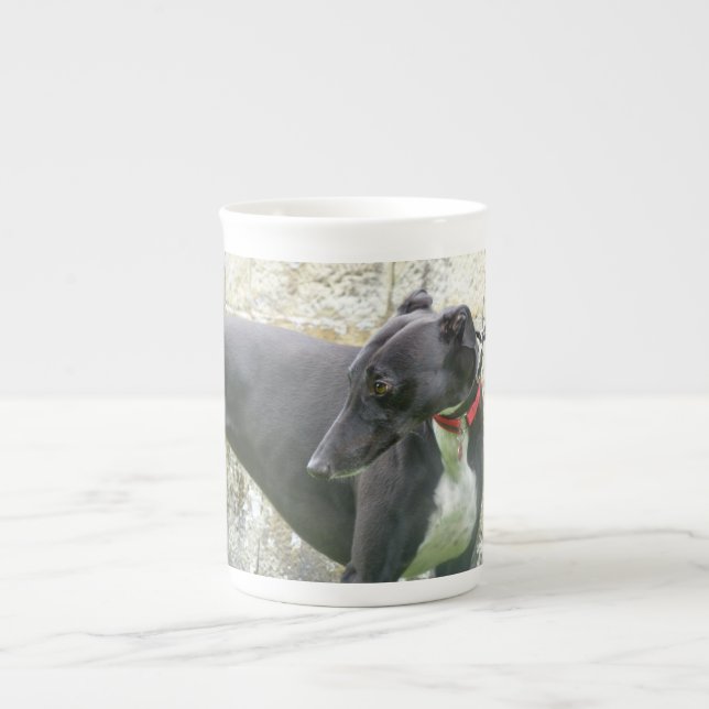 Taza 2 de la porcelana de hueso del galgo (Frente)