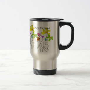 Taza 2 florales del viaje del médico de la