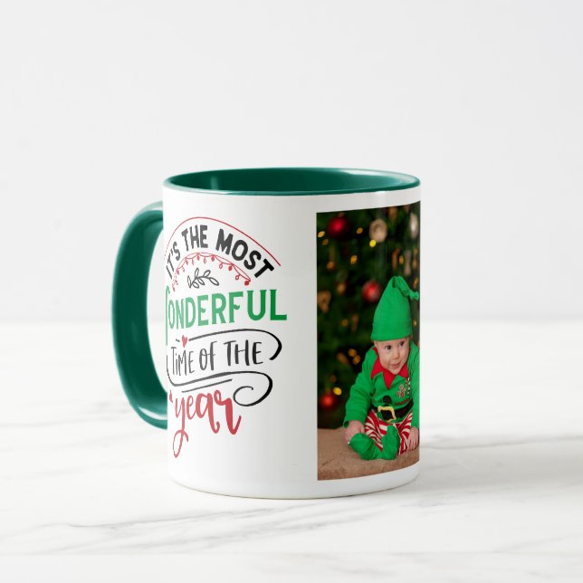 Taza 2 Foto más maravillosa época del año Navidades (Anverso izquierdo)