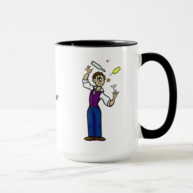 Taza 2 Hombre Personalizado Bartender Mug Añadir nombre (Derecha)