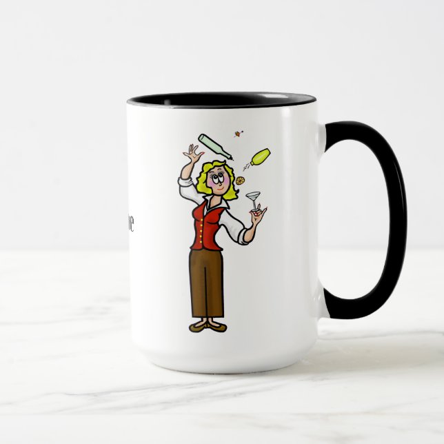 Taza 2 Mujeres Bartender Mug Añadir Un Nombre (Derecha)