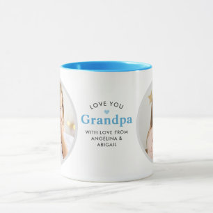 Taza 2-Photo Love You Grandpa/Otro Mensaje Personal Mu