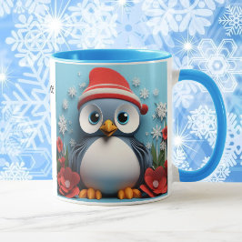 Taza 2 Pingüinos Cutos Añadir Navidades de nombre