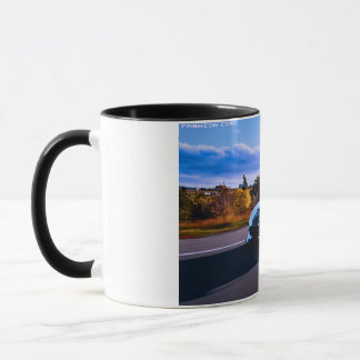 Taza 2 tonos blanco coche deportivo clásico tazón de ca